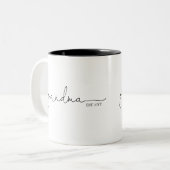 Grandma Established | Grandma Gift Two-Tone Coffee Mug (Front Left)