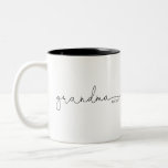 Grandma Established | Grandma Gift Two-Tone Coffee Mug<br><div class="desc">This mug features the text grandma in s beautiful script with "est" and the year! This would make a perfect gift for her for mother's day, Christmas, birthday, or the perfect pregnancy announcement for that unexpected surprise that the soon to be grandma can use forever! Change the color of the...</div>