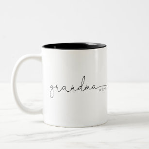 Grandma Established   Grandma Gift Two-Tone Coffee Mug