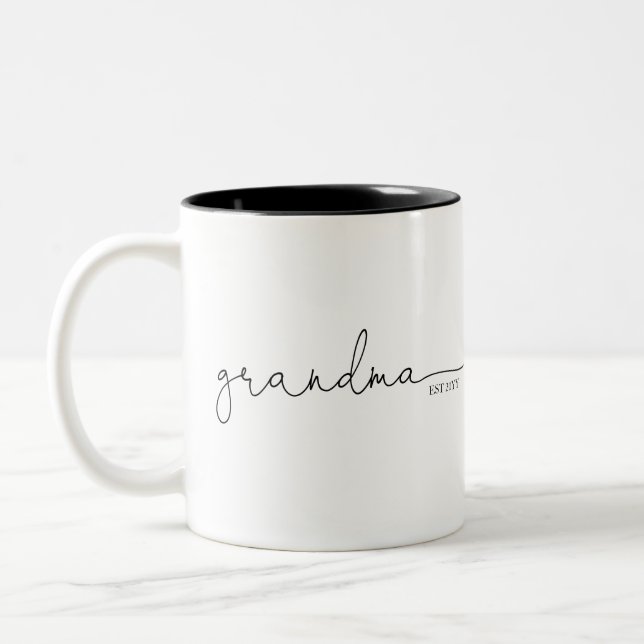 Grandma Established | Grandma Gift Two-Tone Coffee Mug (Left)
