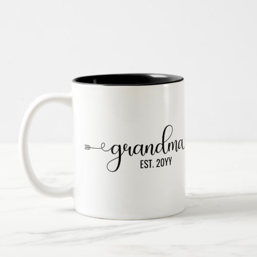 Grandma established Grandmother personalized gift Two_Tone Coffee Mug