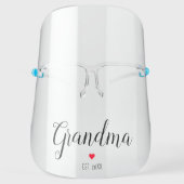 Grandma Established in Anniversary Year Face Shield (Front)