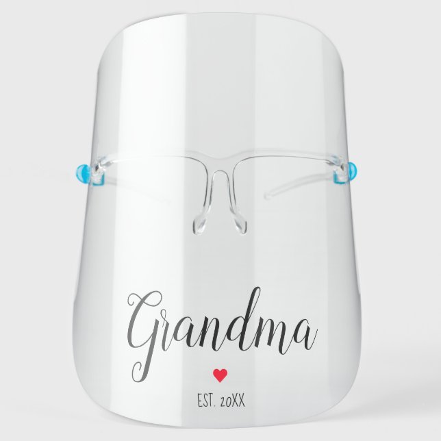Grandma Established in Anniversary Year Face Shield (Front)