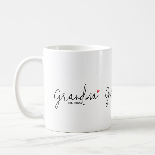 Grandma Established New Grandma Gift Coffee Mug (Left)