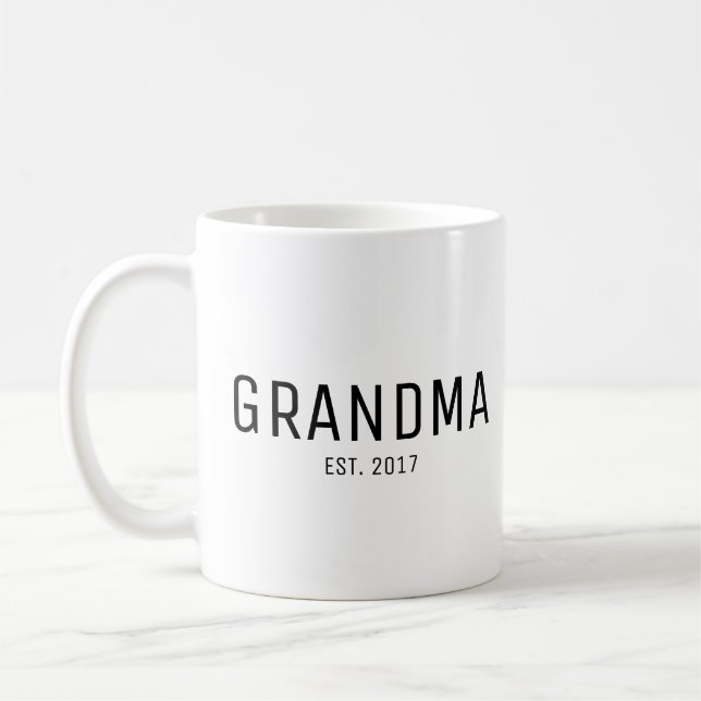 Grandma Established New Grandma Gift Coffee Mug (Left)