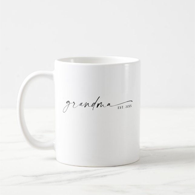 Grandma Established New Grandma Gift Coffee Mug (Left)