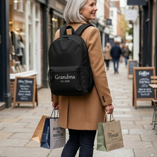 Grandma Established New Grandma Gift Printed Backpack