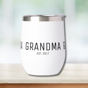 Grandma Established New Grandma Gift Thermal Wine Tumbler