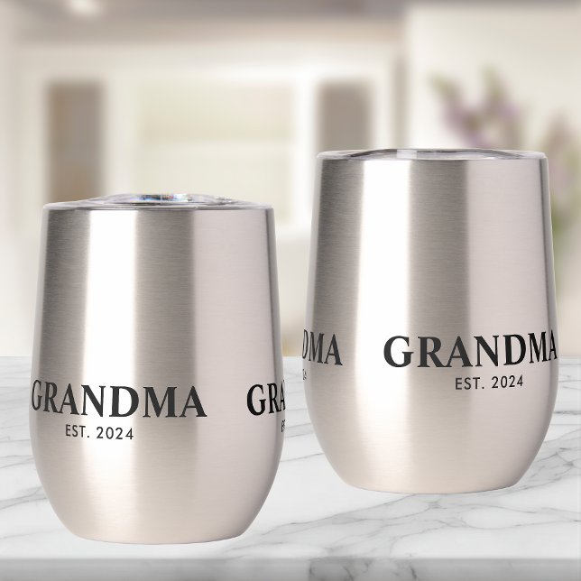 Grandma Established New Grandma Gift Thermal Wine Tumbler (Creator Uploaded)