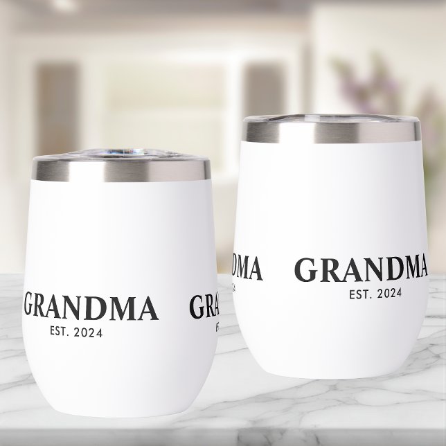 Grandma Established New Grandma Gift Thermal Wine Tumbler (Creator Uploaded)