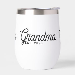 Grandma Established New Grandma Gift Thermal Wine Tumbler