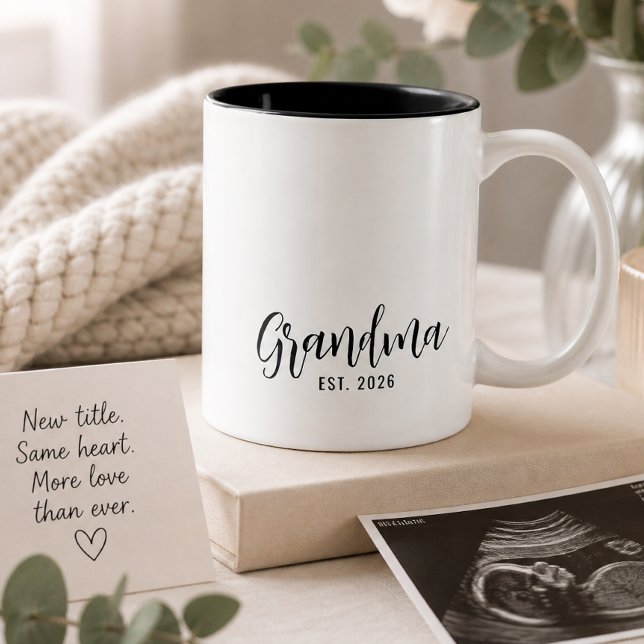Grandma Established New Grandma Gift  Two-Tone Coffee Mug (Creator Uploaded)