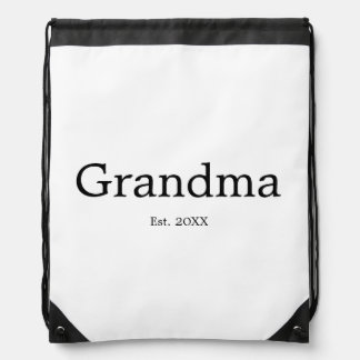 Grandma Established New Grandma Typography Gift Drawstring Bag