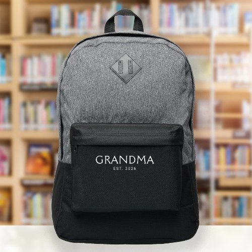 Grandma Established New Grandmother Gift Black Port Authority® Backpack