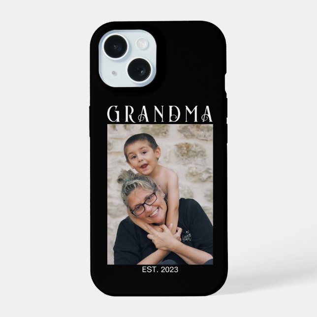 Grandma Established Photo Gift iPhone 15 Case (Back)