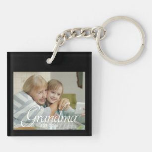 Grandma Established Photo Gift Keychain