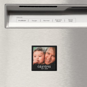 Grandma Established Photo Gift Magnet