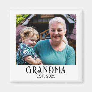 Grandma Established Photo Gift Magnet