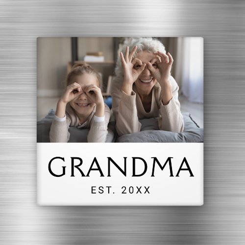 Grandma Established Photo Gift Magnet