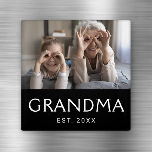 Grandma Established Photo Gift Magnet