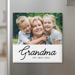 Grandma Established Photo Gift Magnet