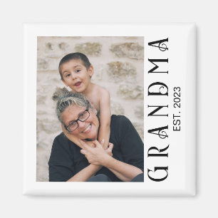 Grandma Established Photo Gift Magnet