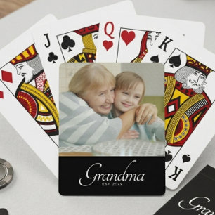 Grandma Established Photo Gift Poker Cards