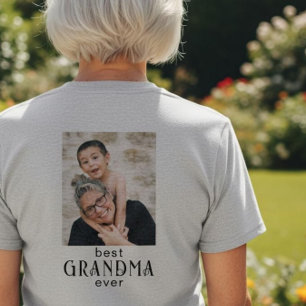 Grandma Established Photo Gift T-Shirt