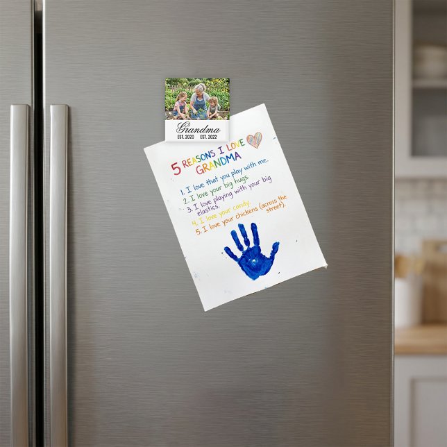 Grandma Established Photo Keepsake Magnet (Grandma Established Photo Keepsake Magnet)