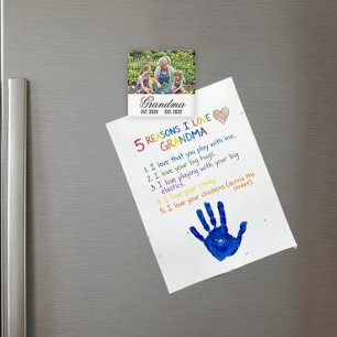 Grandma Established Photo Keepsake Magnet