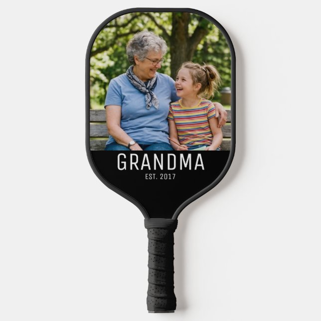 Grandma Established Photo  Pickleball Paddle (Front)