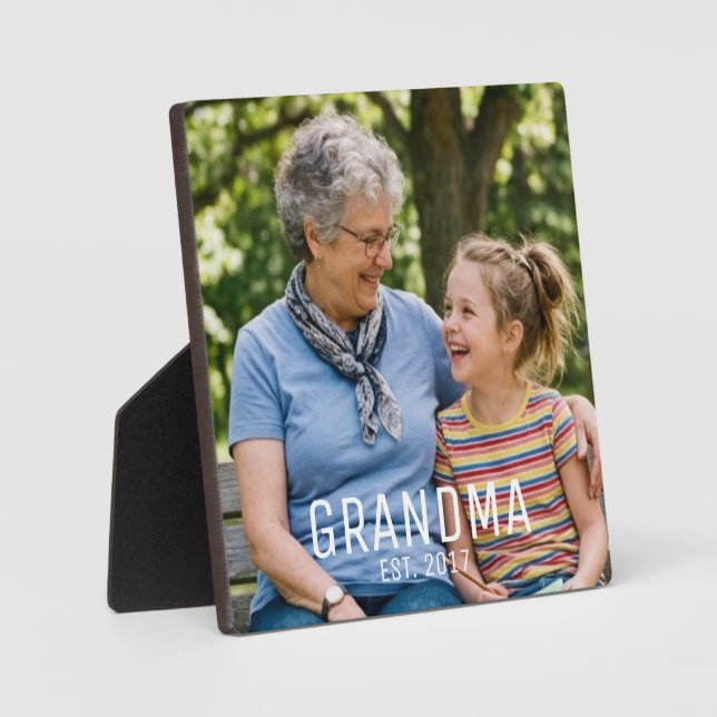 Grandma Established Photo  Plaque (Front)