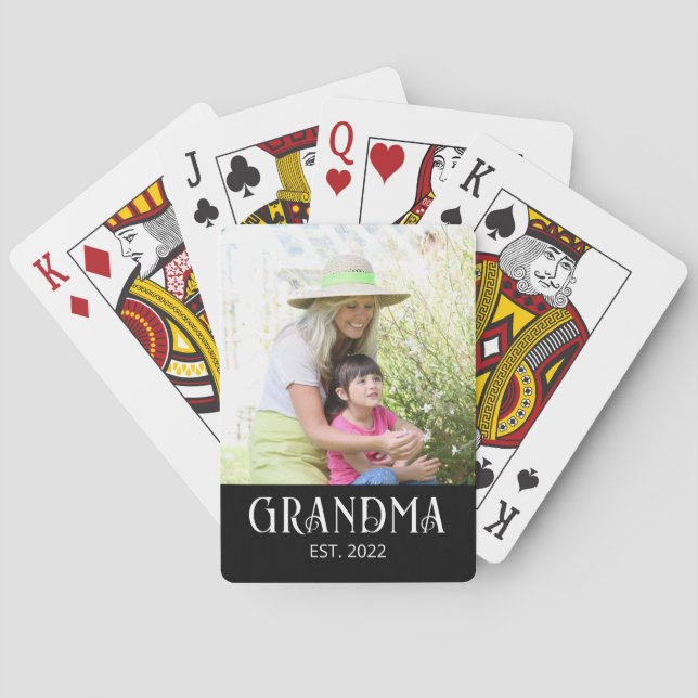 Grandma Established Photo  Poker Cards (Back)