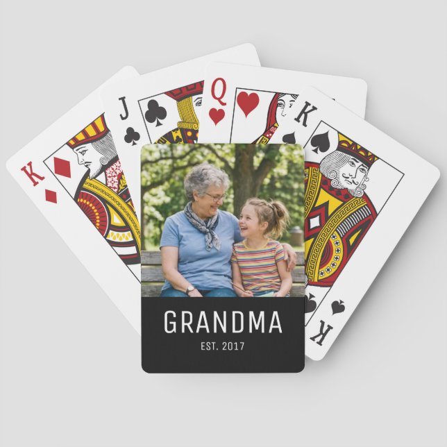 Grandma Established Photo  Poker Cards (Back)
