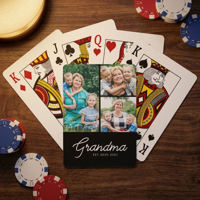 Grandma Established Script 3 Photo Poker Cards (Creator Uploaded)