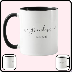 Grandma Established Script Custom Year Mug