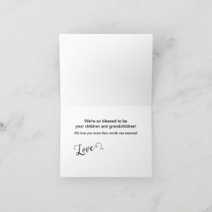 Grandma Established Script Gift 3 Photo Letterpress Thank You Card