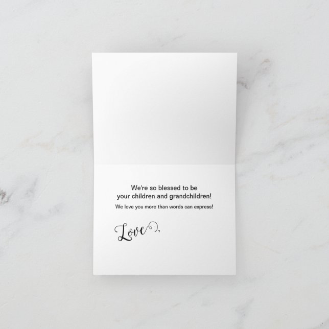 Grandma Established Script Gift 3 Photo Thank You Card (Inside)