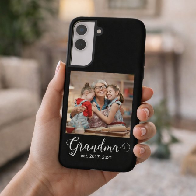 Grandma Established Script Gift Photo Samsung Galaxy Case (Creator Uploaded)