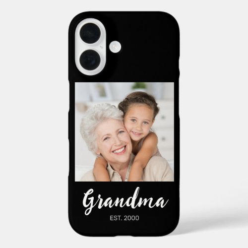 Grandma Established Script Photo Black Case-Mate  iPhone 16 Case