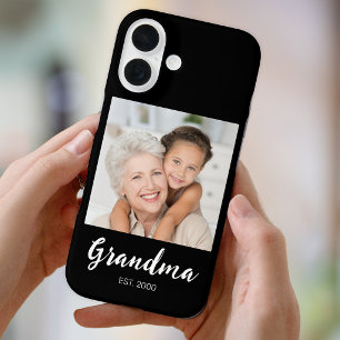Grandma Established Script Photo Black Case-Mate  iPhone 16 Case