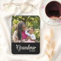 Grandma Established Script Photo Grandmother Gift