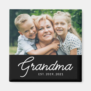 Grandma Established Script Photo Magnet