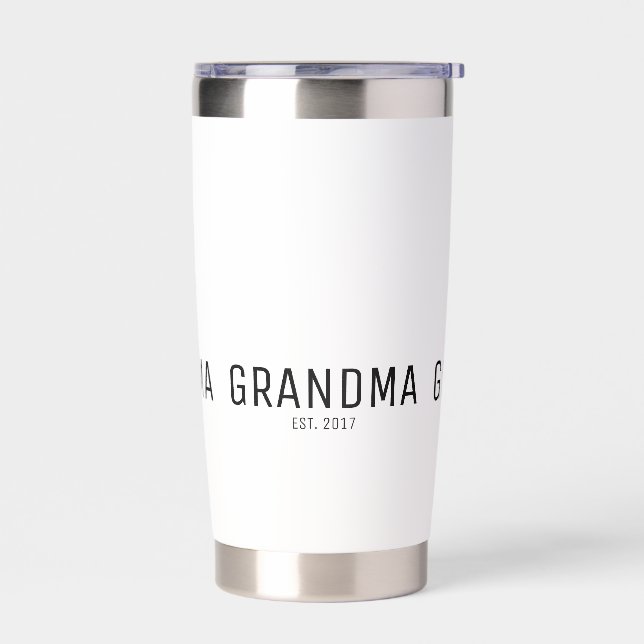 Grandma Established Typography Gift Insulated Tumbler (Left)
