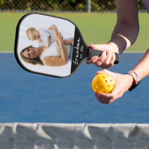 Grandma Established white script photo Pickleball Paddle