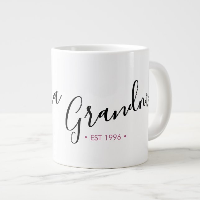 Grandma Established Year Personalized Giant Coffee Mug (Front Right)