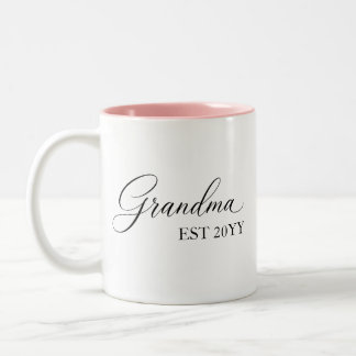 Grandma Established [Year] – Personalized  Two-Tone Coffee Mug