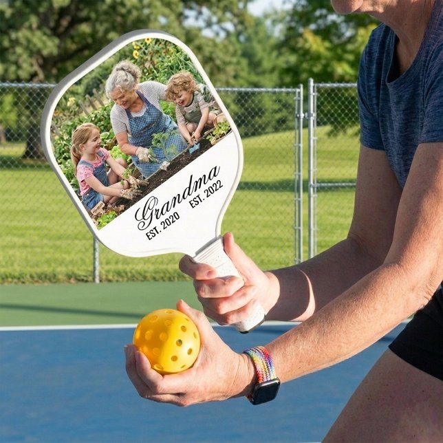 Grandma Established Years Photo Keepsake Gift Pickleball Paddle (Grandma Established Years Photo Keepsake Gift Pickleball Paddle)