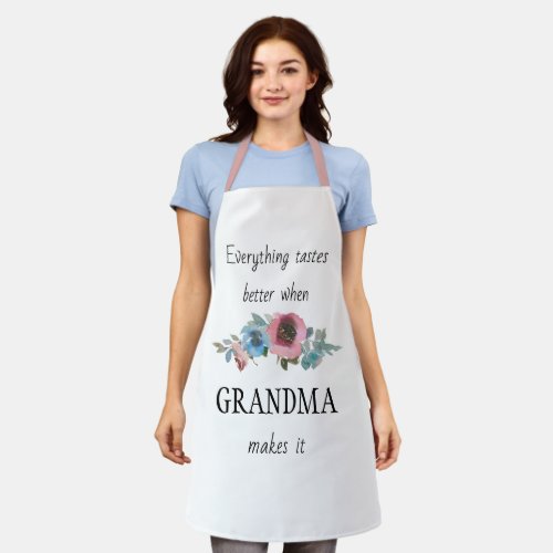 grandma everything tastes better floral apron