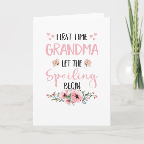 Grandma Expectant Omi Grandparents Baby Flowers Card